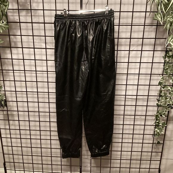 Faux Leather Jogger Tie Pants B125 - Picture 2 of 2